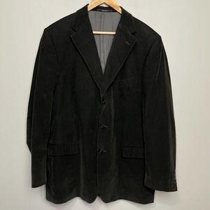 Z Zegna Mens Corduroy Three Button Single Breast Blazer Dark Green 56R